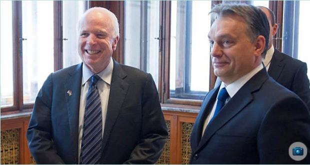 John McCain in Budapest, January 2014 Despite the compulsory smiles McCain was not too happy even then